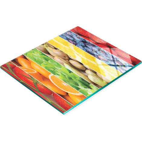 Tabla decorativa multifuncional de cocina hecha de vidrio templado con forma de fruta, 60x52 cm.