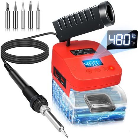 Fer à Souder Sans Fil Pour Batterie Milwaukee M18 18V à Chauffage Rapide, Station de Soudage LCD Numérique électrique Avec Ports de Charge USB et Type C, Fer à Souder Réglable Portable Pour Bricolage