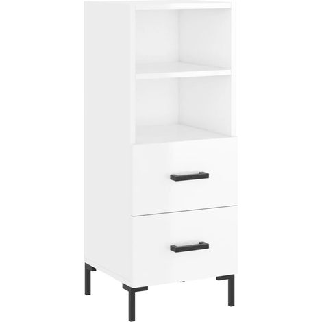 Maison Exclusive - Credenza Bianco Lucido 34,5x34x90 cm in Legno Multistrato