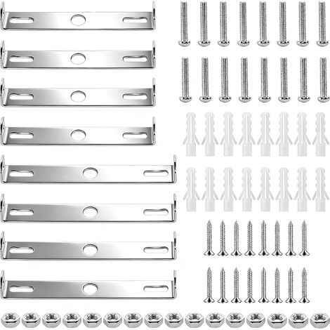 Lot de 8 supports de plafond - 90/100 mm - Support de lampe - Support de montage avec vis et écrou pour lampe de bureau - Applique murale d'appartement (1/5)