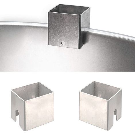 Support de plaque de cuisson universel en acier inoxydable, carré et résistant au feu, accessoire de barbecue convenant aux fûts de barbecue et aux grils. (1/5)