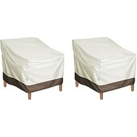Waterproof 210D garden chair covers, 2-pack, outdoor weatherproof covers for chairs and garden furniture, 80x85x91.5cm (Beige)