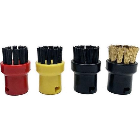 Lot de 4 pour Karcher balai vapeur chiffon ensemble avec Nylon et Copper brosses pour Deep nettoyage noir Hair (1/5)