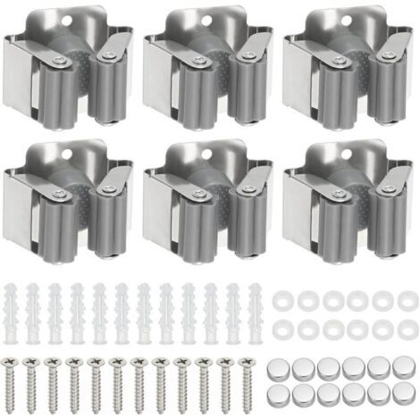6 Pièces Porte Balai Mural, Porte Outils Mural, Support De Vadrouille, pour Salle De Bain Cuisine Bureau Placard Jardin Garage (1/4)