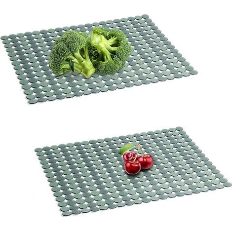 Set mit 2 Spülbeckenschutzmatten, Küchenspülenbodenmatten 30 x 40 cm, zuschneidbare Kunststoff-Spülbeckenmatten, zum Zuschneiden auf die gewünschte Größe, Küchenspülenschutz (grün).
