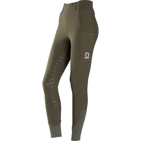 46 it, verde militare: Leggings equitazione Tattini donna modello Agatea in tessuto felpato e super elasticizzato (1/5)