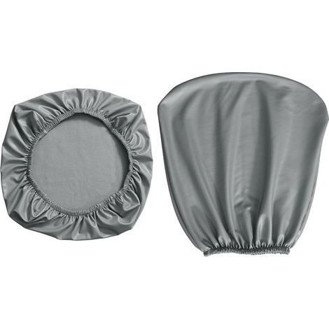 Housse de chaise de bureau gris clair - Housse lavable - Convient pour la plupart des chaises de bureau de 38 à 48 cm (housse de dossier et housse de coussin d'assise) (1/5)