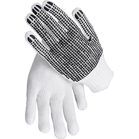 teXXor® Grobstrick-Handschuhe BAUMWOLLE/POLYESTER weiß/schwarze Noppen Gr. 9 (1/5)