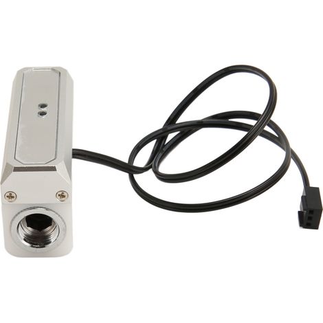 Capteur de température d'eau G1/4 po, débitmètre avec affichage précis, alarme de refroidissement liquide pour PC LSJ ZNBJ, argent (1/5)
