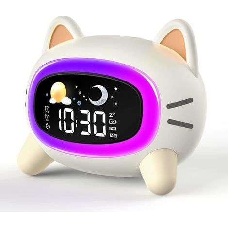 Réveil pour enfants avec fonction lune et soleil, appareil de sons apaisants, numérique, à piles - Livraison gratuite (1/5)