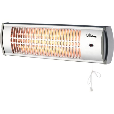 Radiateur à Quartz Mural Extérieur/Intérieur, Soufflant Faible Consommation, Chauffage 2 Puissances 600W/1200W, Interrupteur Manuel (1/2)