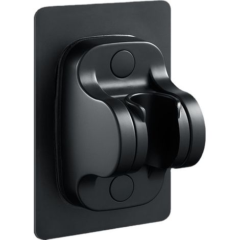 Receveur de douche en aluminium noir et ABS non perforé, support de pommeau de douche universel réglable, fixation pour salle de bain. (1/2)