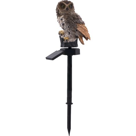 Lampe solaire d'extérieur à encastrer au sol en forme de hibou, étanche, marron