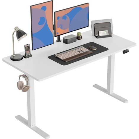Höhenverstellbarer Schreibtisch Elektrisch 152x60cm T-Beine (1/5)