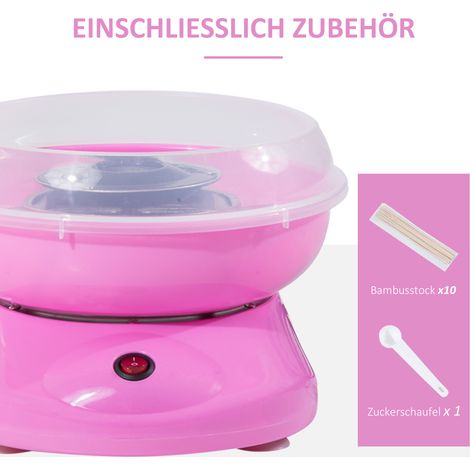 Machine à barbe à papa facile d'emploi, appareil à candy floss pour adultes et enfants, acier inoxydable, PP, rose (1/5)