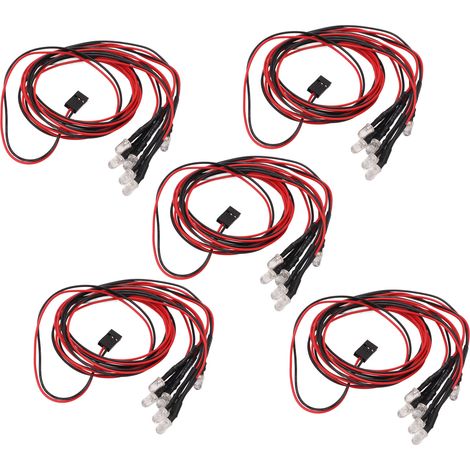 5 Pièces Kit Lumière LED Voiture RC 63cm 6LEDs Par Pièce Silicone Durable Facile Opération Éclairage Pour Coffre Avion (1/5)