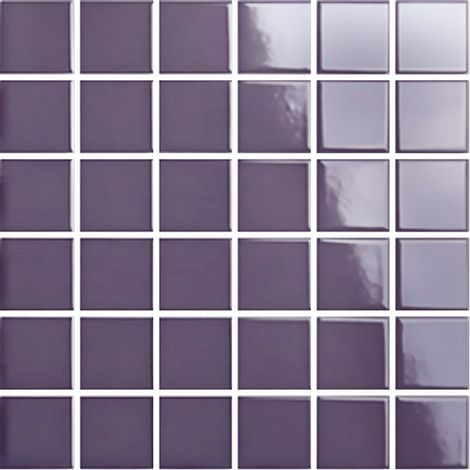 Mosaïque de grès cérame PICCOLO VELVET 5x5cm (finition brillante) -  Berry purple - -  353 - Berry purple - boîte de 0.93 m2