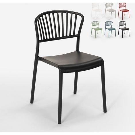 Silla de comedor de diseño moderno para interiores y exteriores Vivienne - Negro (1/5)
