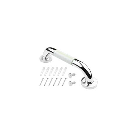 Barra de apoyo antideslizante para inodoro de 30 cm con luz fluorescente, manija de ducha de acero inoxidable para ducharse y bañarse, para personas mayores/discapacitadas/niños.
