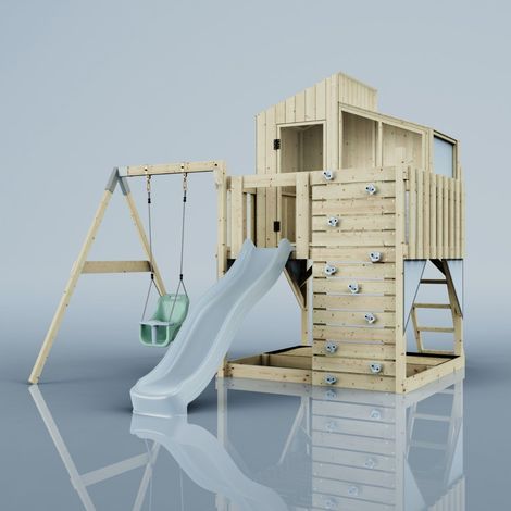 Aire de jeux PolarPlay Lotta Bleu 414 x 308 cm Balançoire bébé