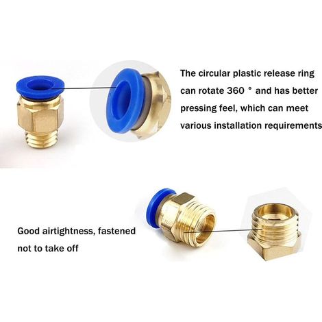 8pcs Connecteur Rapide d'air raccords Pneumatiques Connecteur Raccords Rapides Dia. 6mm pour l'industrie Automatique（PT1/8） GROOFOO