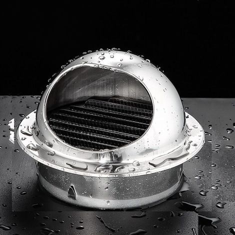 Grille de ventilation inox 120 mm ronde, protection contre les intempéries, pour hotte de cuisine, couvercle mural, évacuation d’air (1/4)