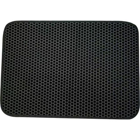 1 tapis litière chat, double couche nid d'abeille imperméable, 40x50 cm, pour sols intérieurs et bac à litière (1/5)