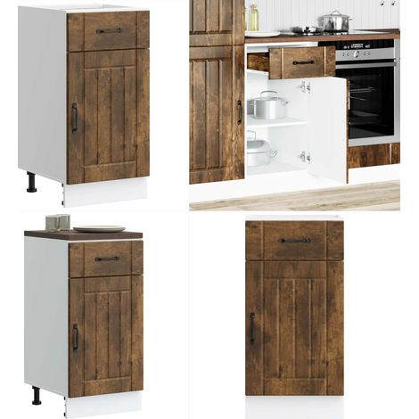 Mueble bajo de cocina Lucca roble ahumado - Almacenamiento bajo cocina - Mueble bajo cocina