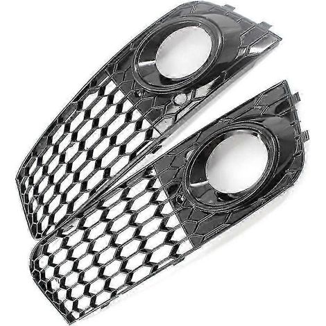 Rejilla de malla para faros antiniebla para Audi A4 B8 RS4 2009-2012, negro brillante 8kd807682 8kd807681l1206117 hwy