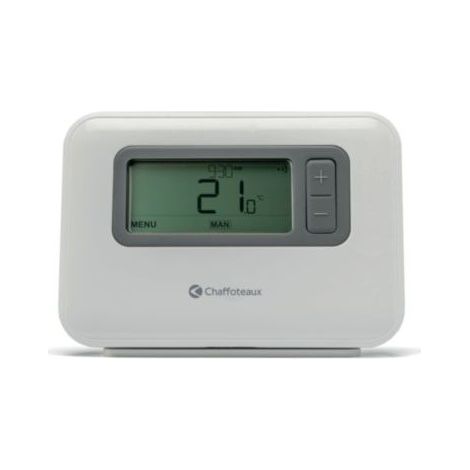 Chaffoteaux – Thermostat programmable sans fil pour chaudière – Alimentation à piles – Largeur 220 mm – Régulation PID pour confort thermique