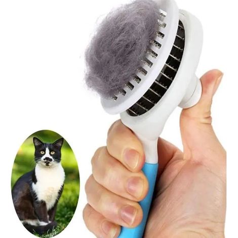 Brosse pour chat - auto - Nettoyante - enlever les sous - poils - massage - peigne pour animaux de compagnie, nettoyage (1/4)
