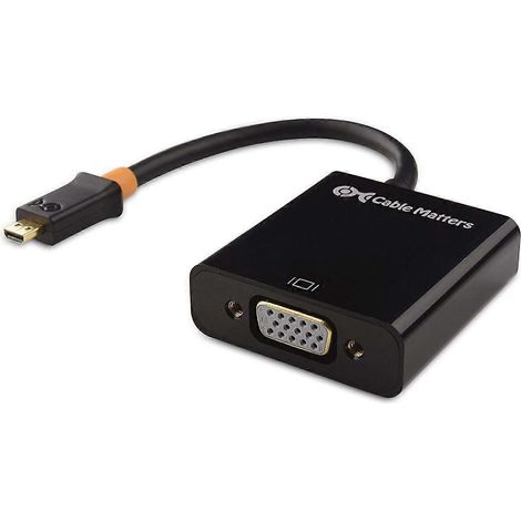Adaptateur Micro HDMI vers VGA noir (Convertisseur Micro HDMI vers VGA) (1/5)