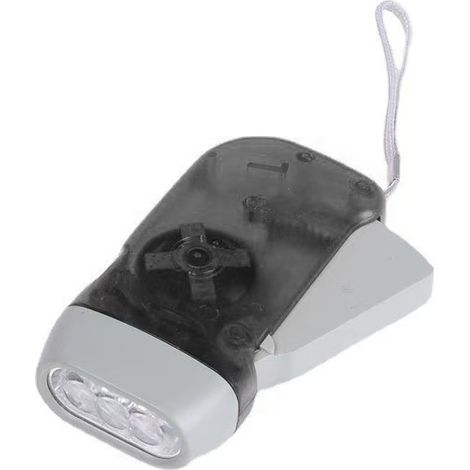 3 LED Dynamo-Taschenlampe - Grau