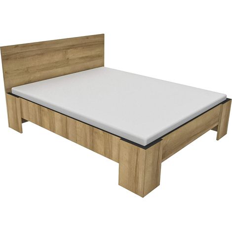 AX LIVING Bett 160x200 Fabriani Schlafzimmer Bett Eiche Riviera