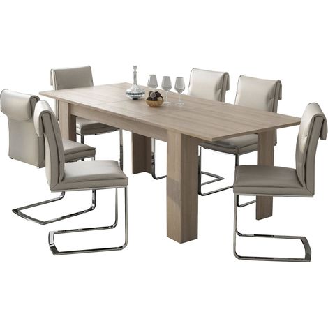 Tavolo Allungabile Campora, Allungabile, Meccanismo Estensione Allunga Centrale, Lunghezza Massima 220 cm, 220x90x75h cm Marrone Olmo