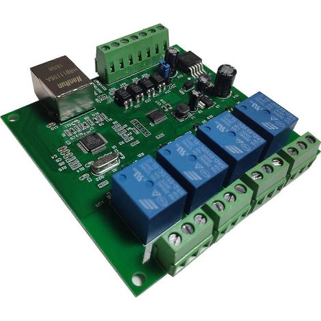 LAN Ethernet RJ45 IP WEB Remote Control Board with 4 Channels Relay UDP W5500 Networking Controller blue (1/5)