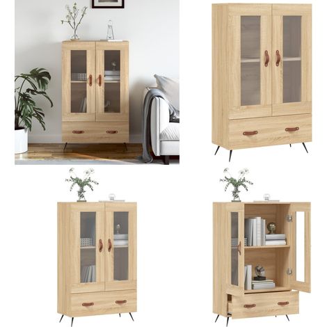 Highboard Sonoma-Eiche 69,5x31x115 cm Holzwerkstoff - Holzwerkstoff - Metallbeine (1/5)