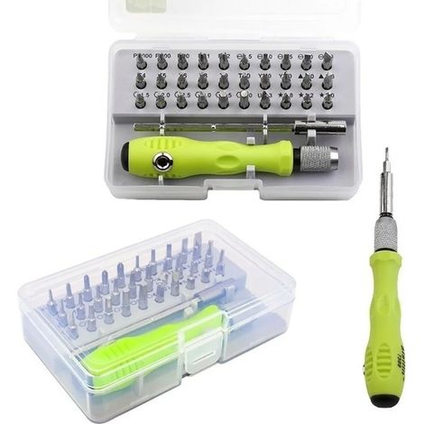 Juego de destornilladores creativos 32 en 1 con puntas magnéticas de precisión para reparación de cámaras, iPad y teléfonos móviles.