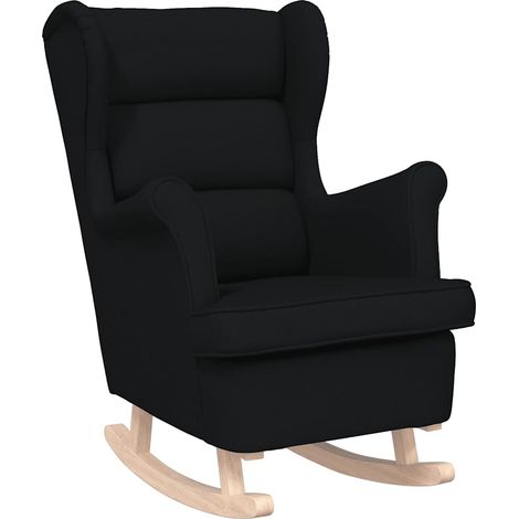 Chaise à bascule noir 74x90x102 cm tissu (1/5)