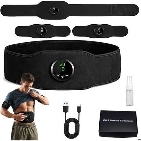 Ecleanfy - Ceinture Abdominale Électrostimulation EMS - Stimulateur Musculaire Rechargeable Homme/Femme pour Fitness à Domicile (1/5)