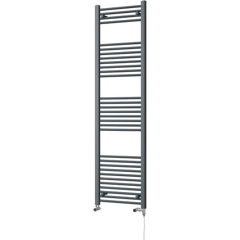 Zennor - Anthracite Dual Fuel Towel Rail H1800mm x W500mm Standard - Straight (1/3)