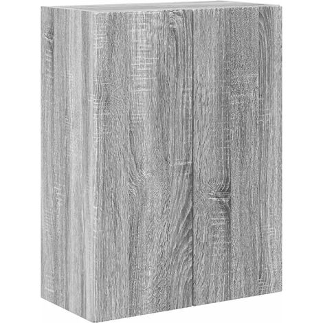 Mueble TV de pared contemporáneo minimalista 59,5 x 31 x 80 cm con mucho espacio de almacenamiento en madera gris sonoma 020055036 (1/5)