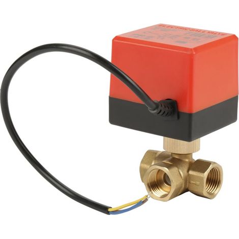 Vanne électrique à bille motorisée 3 voies en laiton G1/2" DN15 220 V CA pour la régulation de débit (1/5)