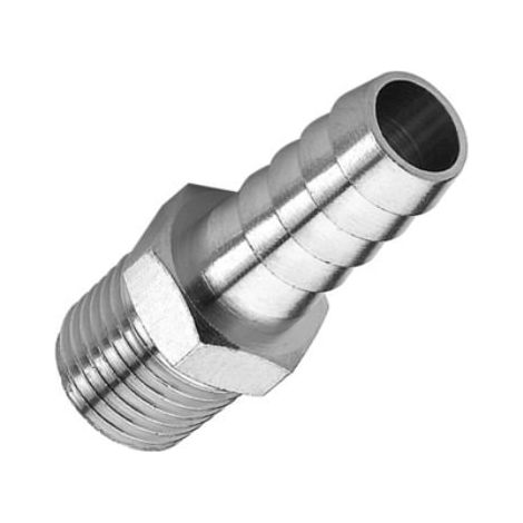 Jonction Filetage Conique Male Laiton Nickele - R1/2 D.13mm - Raccord Pneumatique Tuyau Souple - PREVOST JPC1213 (1/2)