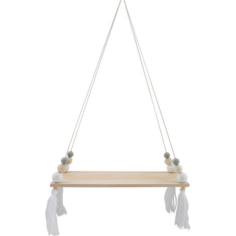 Étagère murale ronde perles DIY, support de rangement déco murale (blanc gris) (1/5)