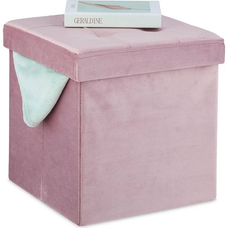 Taburete en terciopelo rosa (1/5)