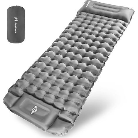 Inflatable Mattress, 40D Nylon TPU, Built-in Pump, Ergonomic Cushion, Camping Hiking (1/5)