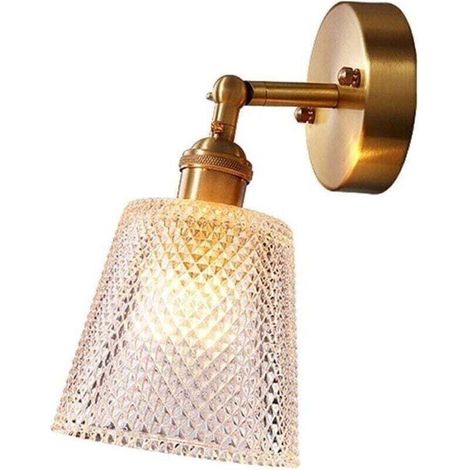 Lampada da parete moderna con sfera in vetro color rame, applique in ottone per ristorante, soggiorno, bagno, specchio, lampade da comodino per la lettura, decorazione del soggiorno, attacco E27 Ediso (1/4)