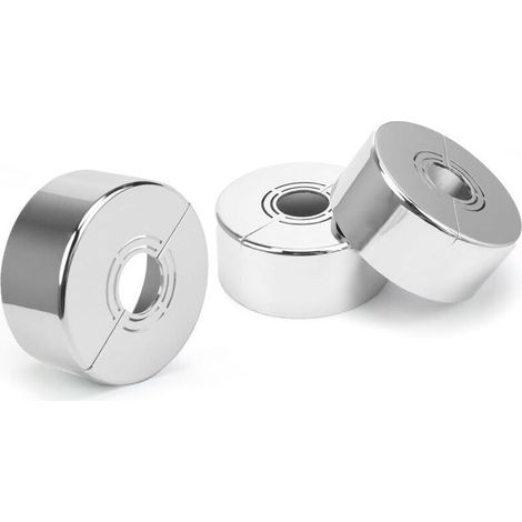 3 Pièces Rosace Robinet, Rosace Mitigeur Douche, 3 Tailles en 1, Cache Tuyau Radiateur Convient pour Diamètre de 20MM / 25MM / 33MM, Utilisé pour Décoration de Robinets (1/5)
