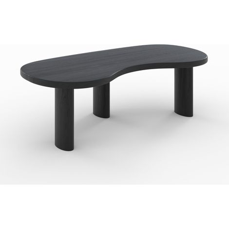 Mesa baja orgánica de madera maciza de mindi negra - Brandan